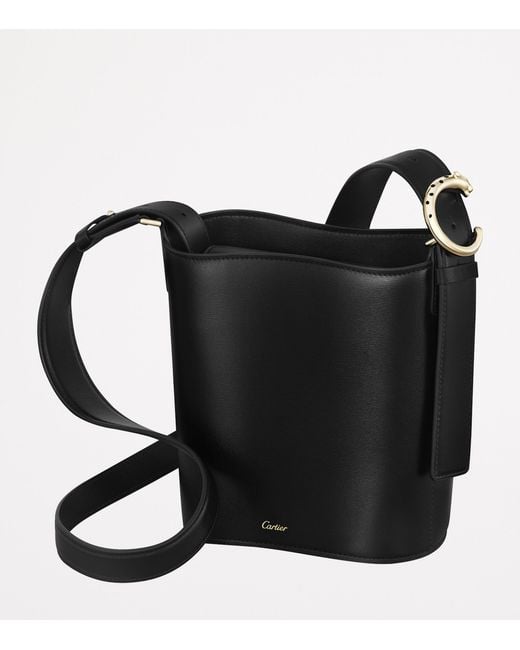 Cartier Black Mini Leather Panthère De Bucket Bag