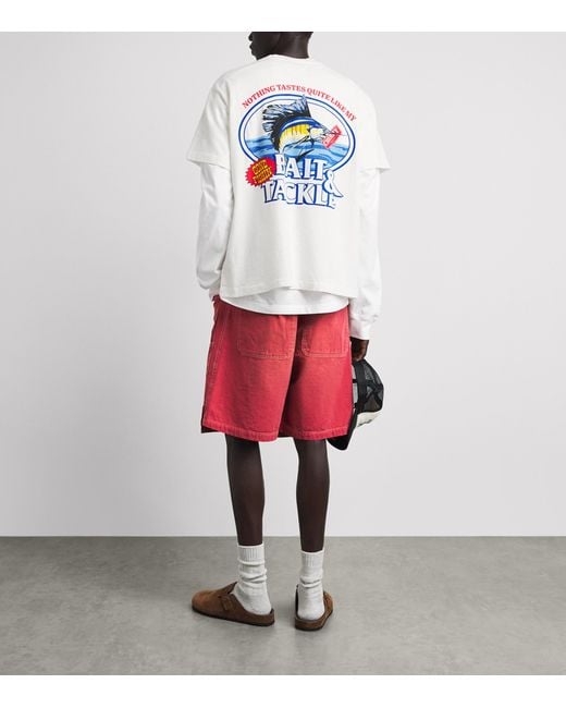 CHERRY LA White Cotton Boxy Marlin T-Shirt for men