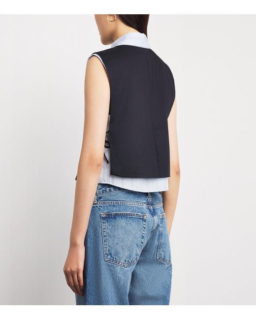 Sandro Blue Sleeveless Layered Waistcoat