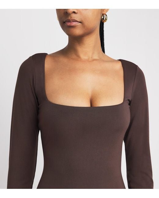 Skims Brown Smooth Layers Midi Dress