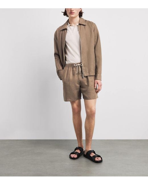 NN07 Brown Linen Alban Jacket for men