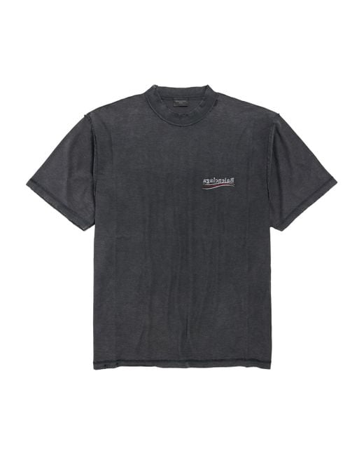 Balenciaga Black Rotated Logo T-Shirt for men