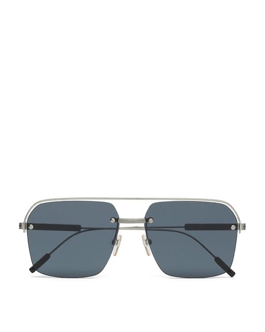 Zegna Gray Aviator Sunglasses for men