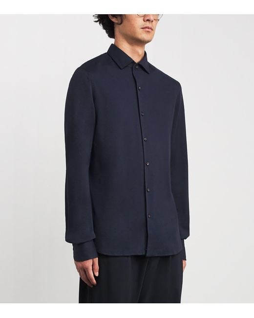 Isaia Blue Cotton Jersey Sport Shirt for men
