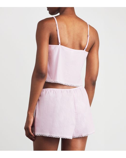 Skims Pink Stretch-Cotton Poplin Sleep Tank Top