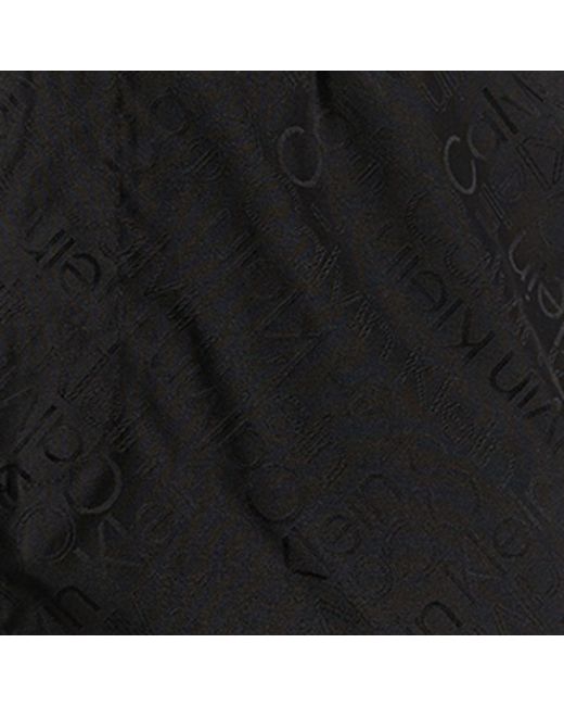 Calvin Klein Black Tonal-print Swim Shorts for men
