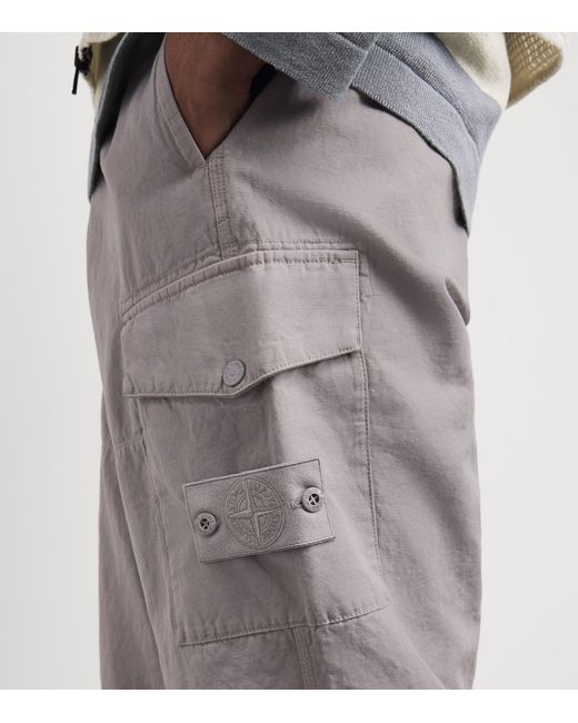 Stone Island Gray Cotton-Canvas All-Weather Ghost Trousers for men