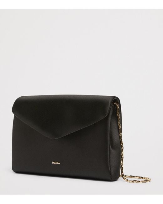 Max Mara Black Satin Clutch Bag