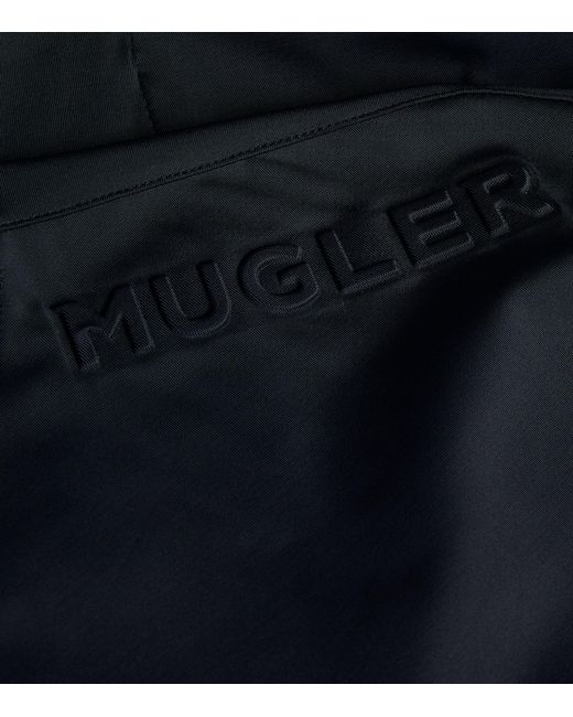 Mugler Black Logo-embossed Bodysuit