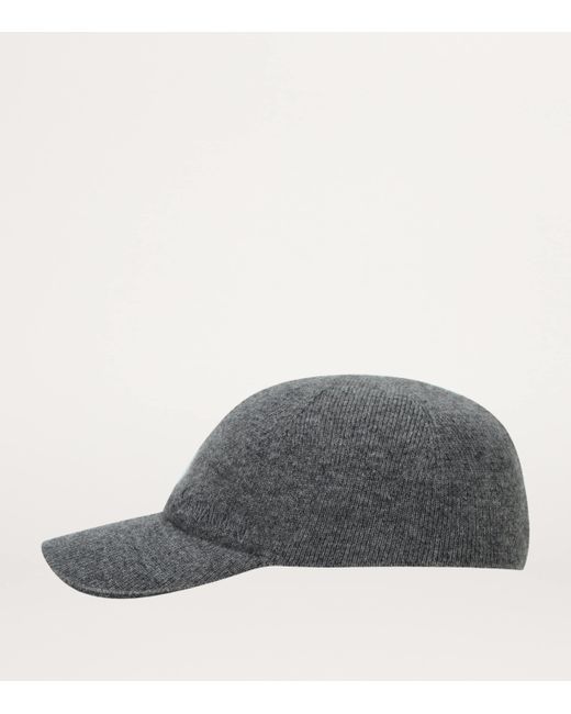 Saint Laurent Gray Knitted Wool Baseball Cap for men