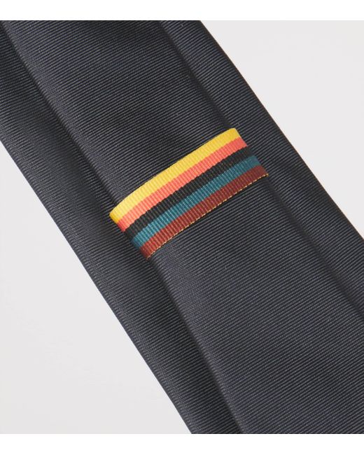 Paul Smith Blue Silk Striped Tie for men