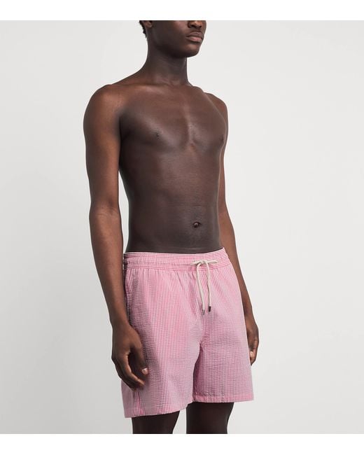 Polo Ralph Lauren Pink Seersucker Traveller Swim Shorts for men