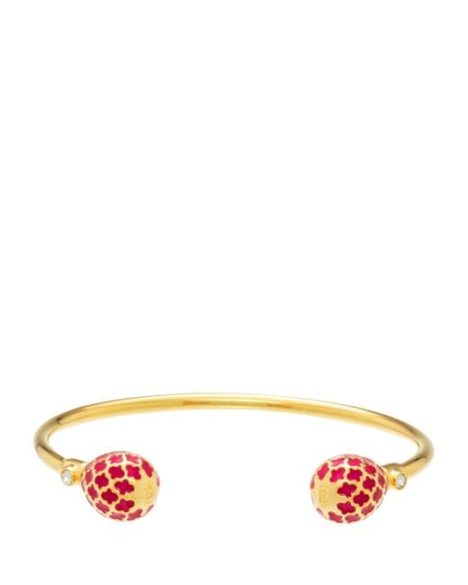 Halcyon Days Red Plated Agama Torque Bracelet for men