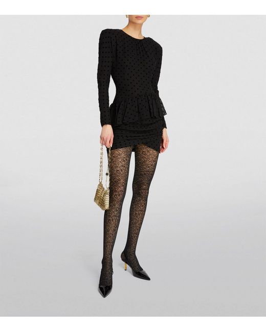 Wolford White Floral Jacquard Tights