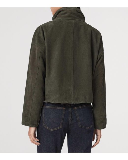 AllSaints Green Suede Ryder Jacket