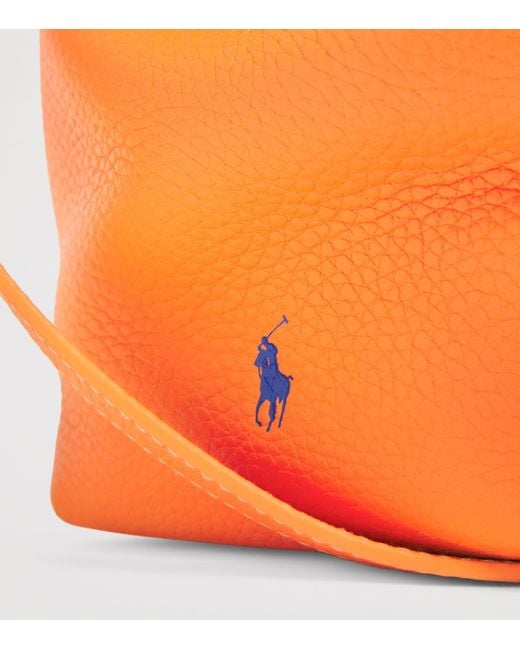 Polo Ralph Lauren Orange Small Leather Polo Play Cross-Body Bag