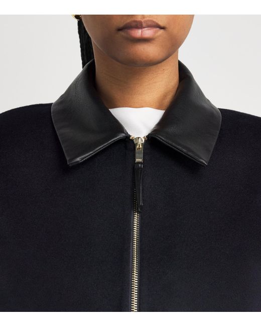 Claudie Pierlot Blue Wool-Blend Collared Jacket