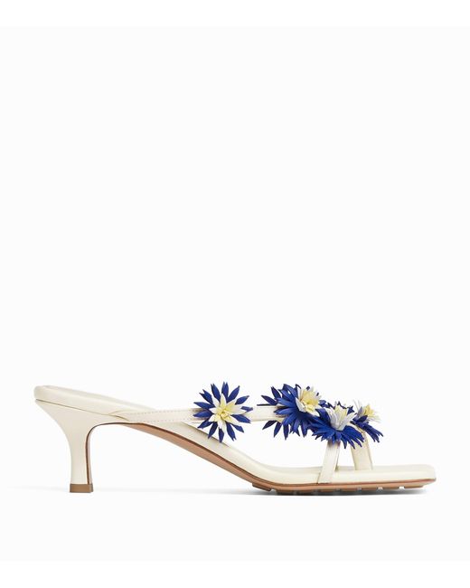 Bottega Veneta White Lambskin Embellished Thong Sandals 50