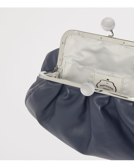 Weekend by Maxmara Blue Medium Leather Pasticcino Clutch Bag