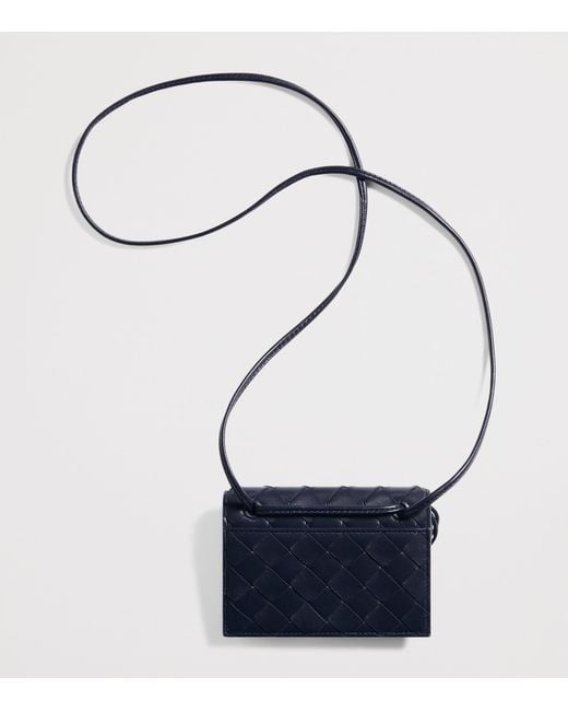 Bottega Veneta Blue Leather Intrecciato Andiamo Badge Holder