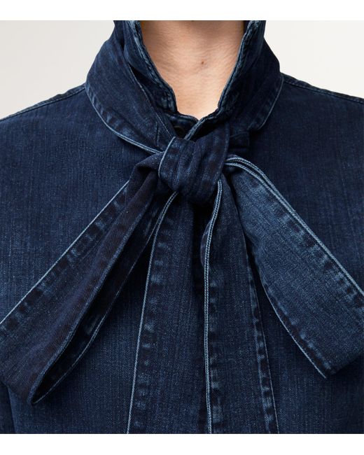 Loewe Blue Denim Bow Shirt