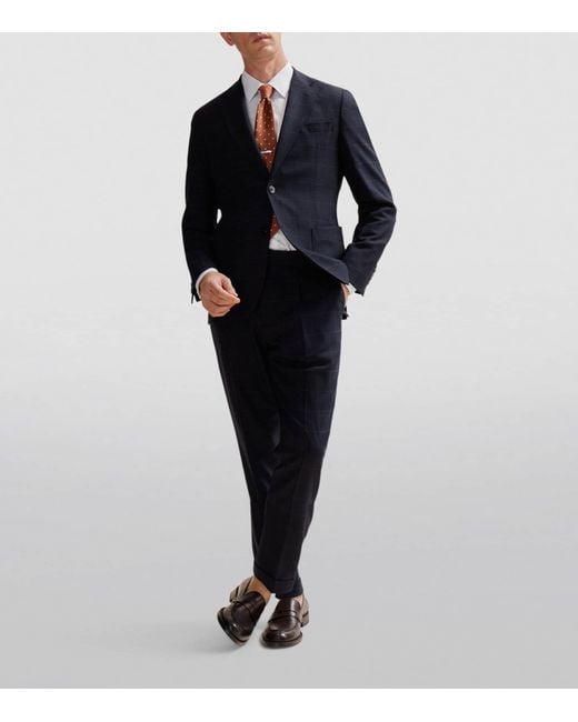 Boss Blue Check 2-Piece Suit for men