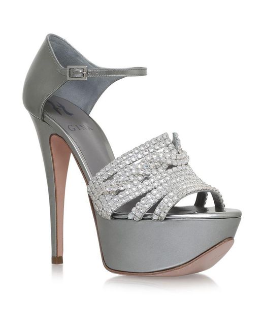 Gina Sheridan Platform Sandals in Gray | Lyst