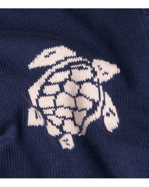 Vilebrequin Blue Cotton Turtle Rayol Sweater for men