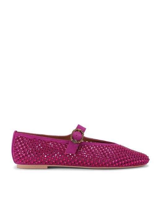 Kurt Geiger Purple Suede Mayfair Ballet Flats