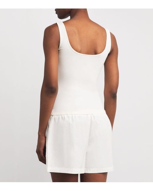 Skims White Stretch-Cotton Jersey Tank Top
