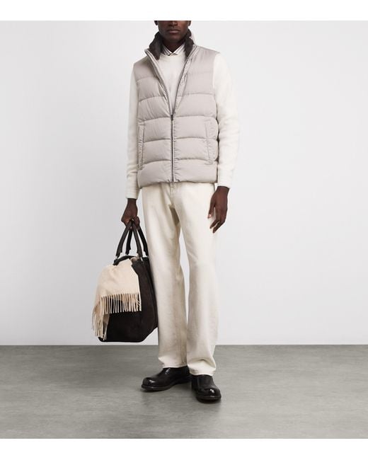 Herno Gray Down Quilted Gilet for men