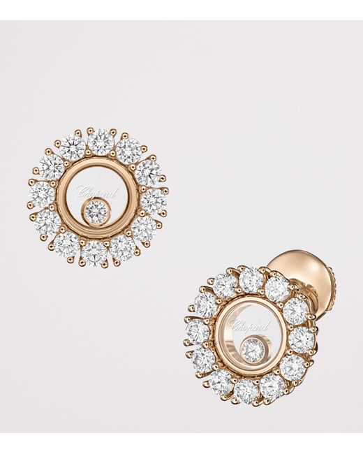 Chopard Metallic And Diamond Happy Diamonds Icons Joaillerie Stud Earrings