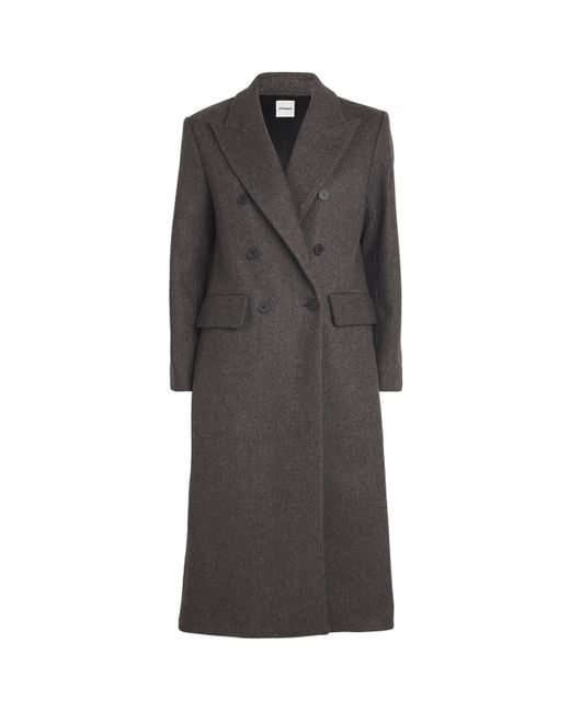 Sandro Gray Wool-Blend Double-Breasted Coat