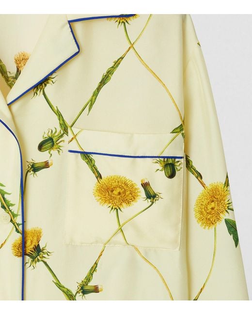 Burberry Yellow Silk Dandelion Pyjama Shirt