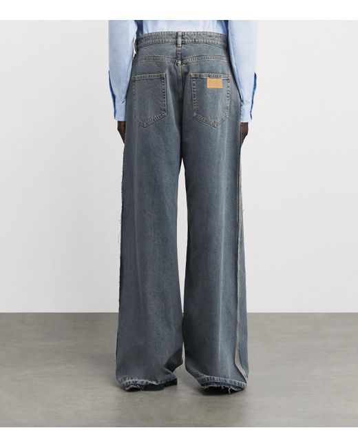 MM6 by Maison Martin Margiela Gray Oversized Distressed-Detail Jeans for men
