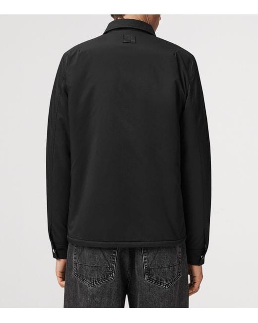 AllSaints Black Longhaul Shacket for men