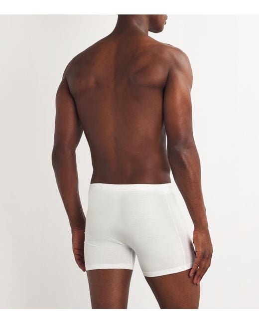 Hanro White Cotton Sensation Butterfly Trunk for men