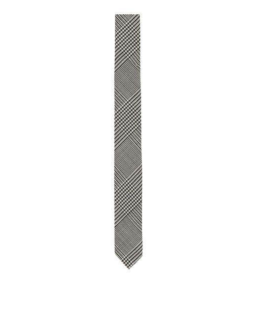 Balmain White Virgin Wool-Blend Prince Of Wales Tie for men