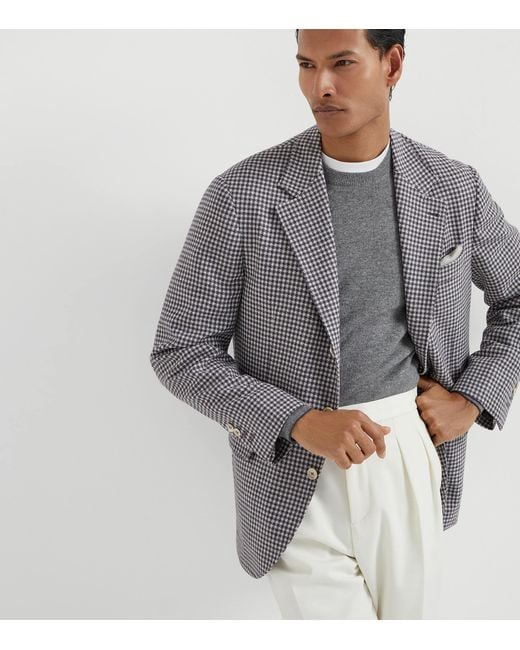 Brunello Cucinelli Gray Cashmere Sweater for men