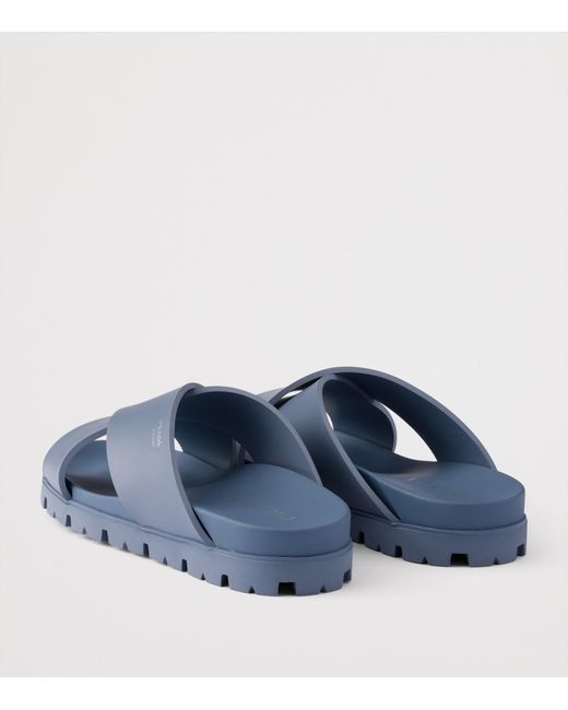 Prada Blue Crossover Sandals for men