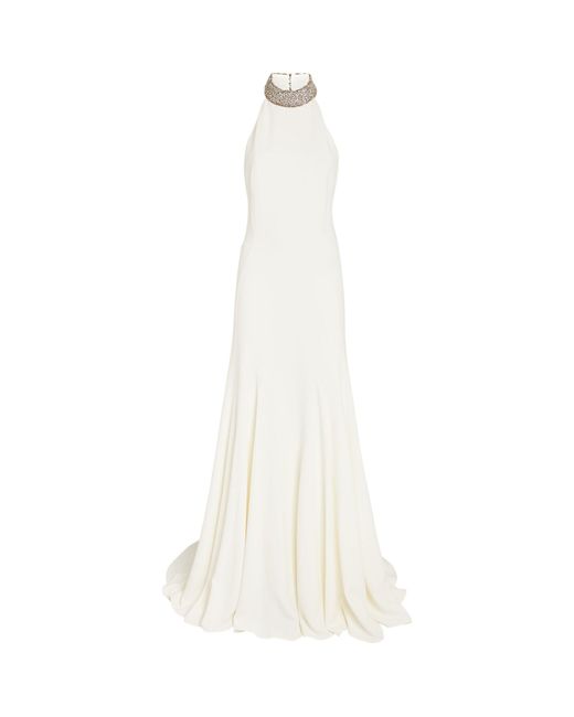 Stella McCartney White Crystal-embellished Maxi Gown