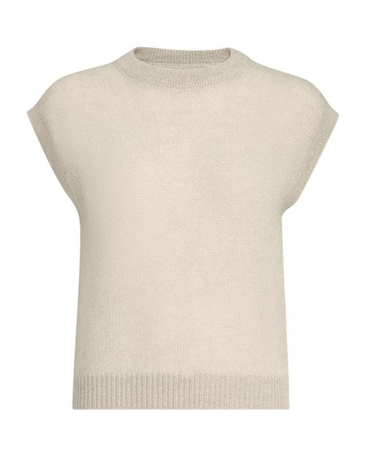 Brunello Cucinelli White Mohair-Blend Sweater Vest