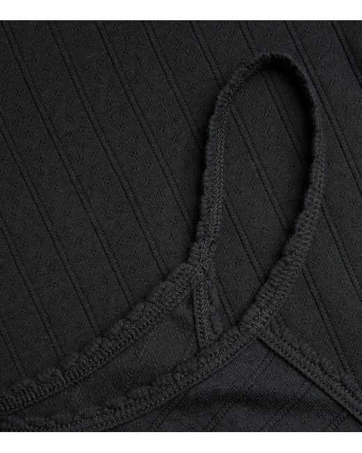 Leset Black Classic Pointelle Tank Top