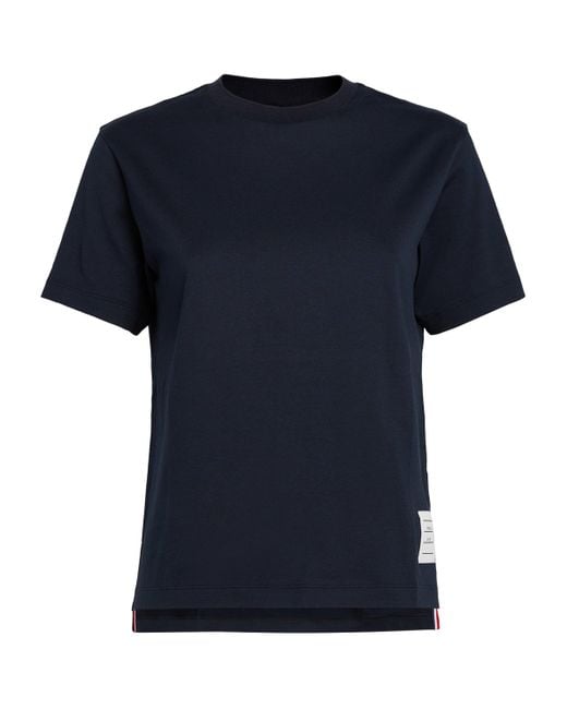 Thom Browne Blue Name Patch T-Shirt