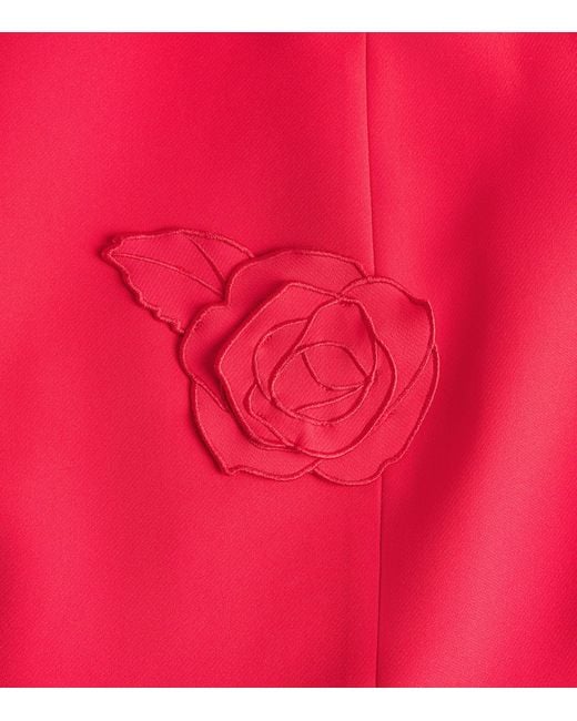 LEO LIN Red Appliqué Emily Midi Dress