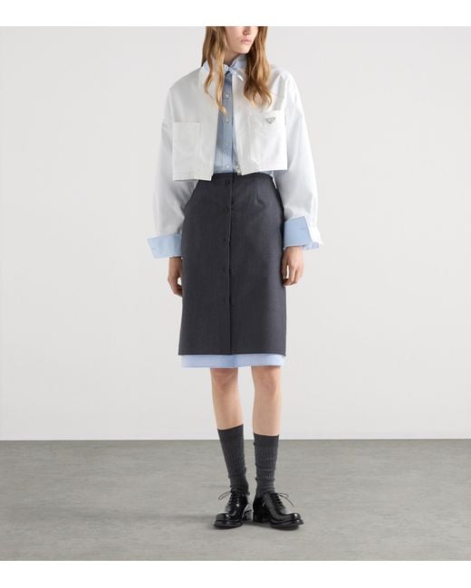 Prada White Cotton Blouson Jacket
