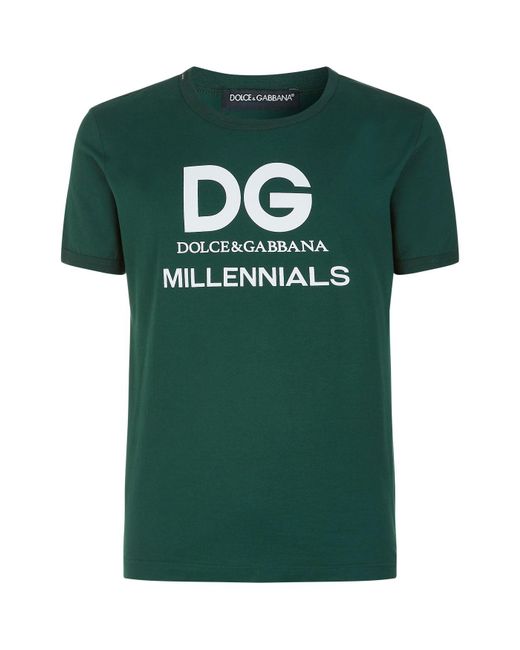 Dolce & Gabbana Green Dg Millennials T-shirt for men