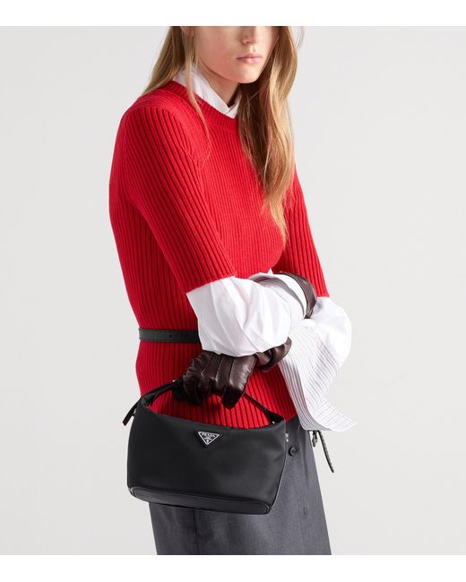 Prada Black Mini Re-Nylon Cherie Top-Handle Bag