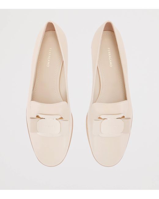 Ferragamo Natural Leather Zamira Loafers