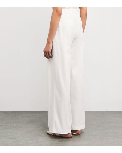 Eleventy White Double-Pleated Tailored Trousers